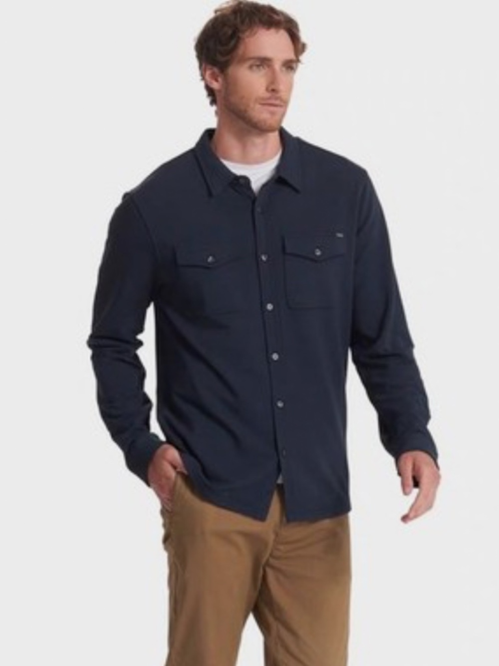 Vuori Boulevard button down shirt jacket Navy Size L